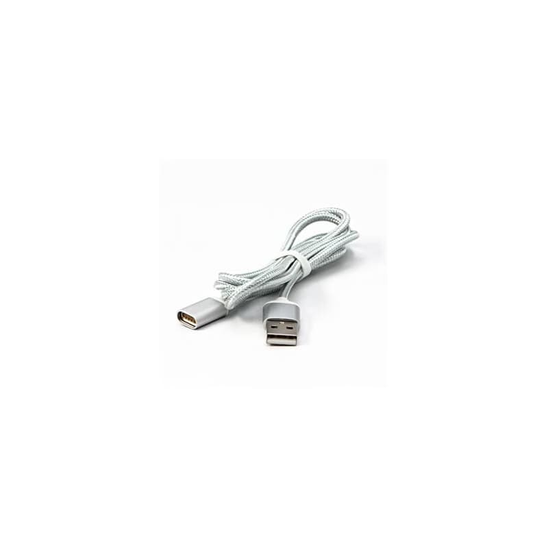 USB kábel (2.0), USB A samec - Magnetická koncovka, 1m, strieborný, DOPRADE 2