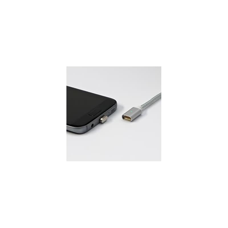 USB kábel (2.0), USB A samec - Magnetická koncovka, 1m, strieborný, DOPRADE 6