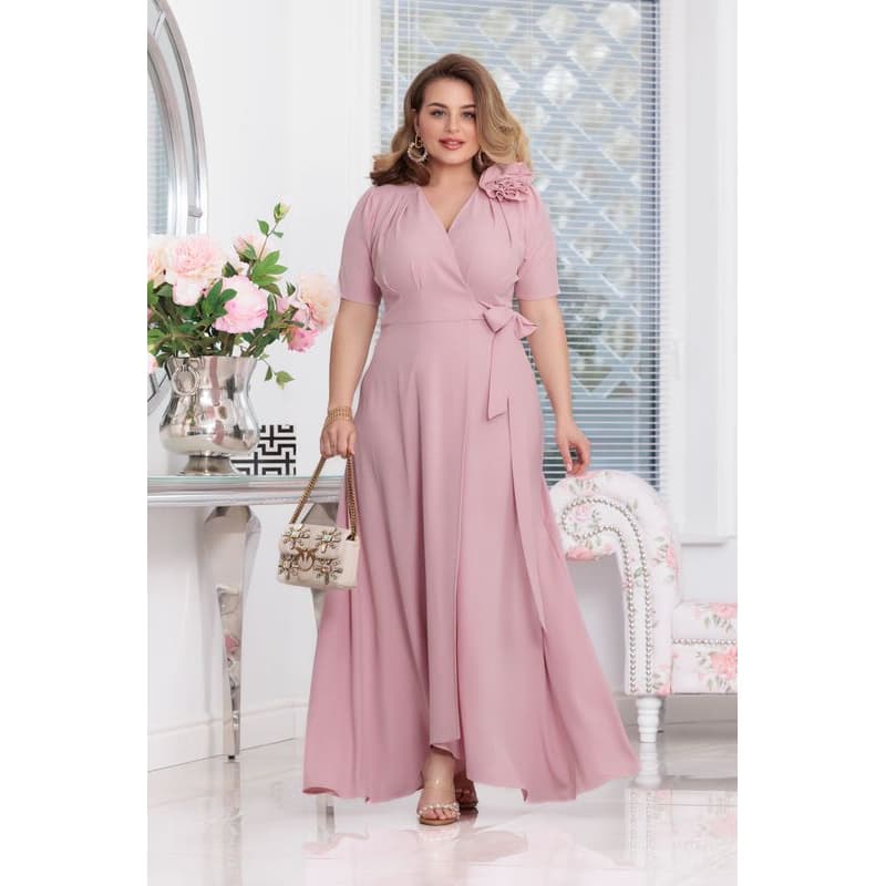 Elizabeth Collection Svetloružové zavinovacie šaty Veľkosť: XXL 1