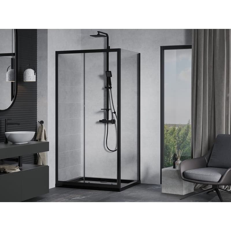 MEXEN/S - Apia Sprchovací kút 110x70, transparent, čierna + vanička so sifónom 840-110-070-70-00-4070B 2