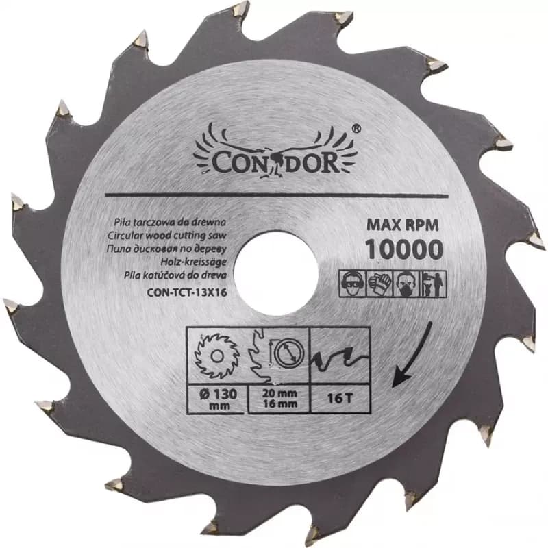 Pílový kotúč do dreva, 130 mm x 16 T, Drel