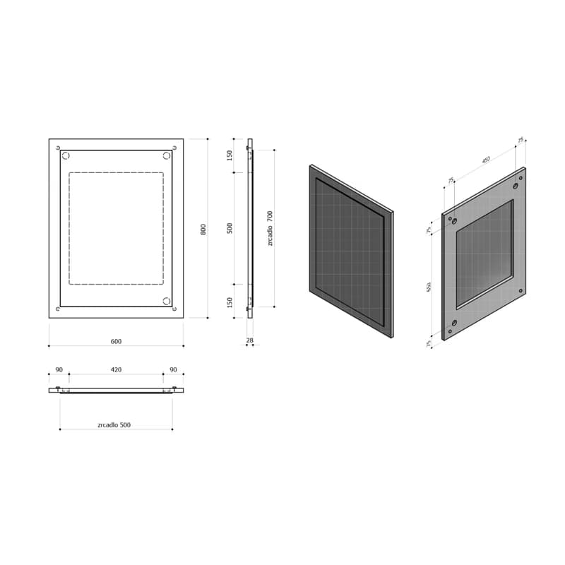 SAPHO - NIROX zrkadlo v ráme 60x80cm, biela lesk NX608-3030 2