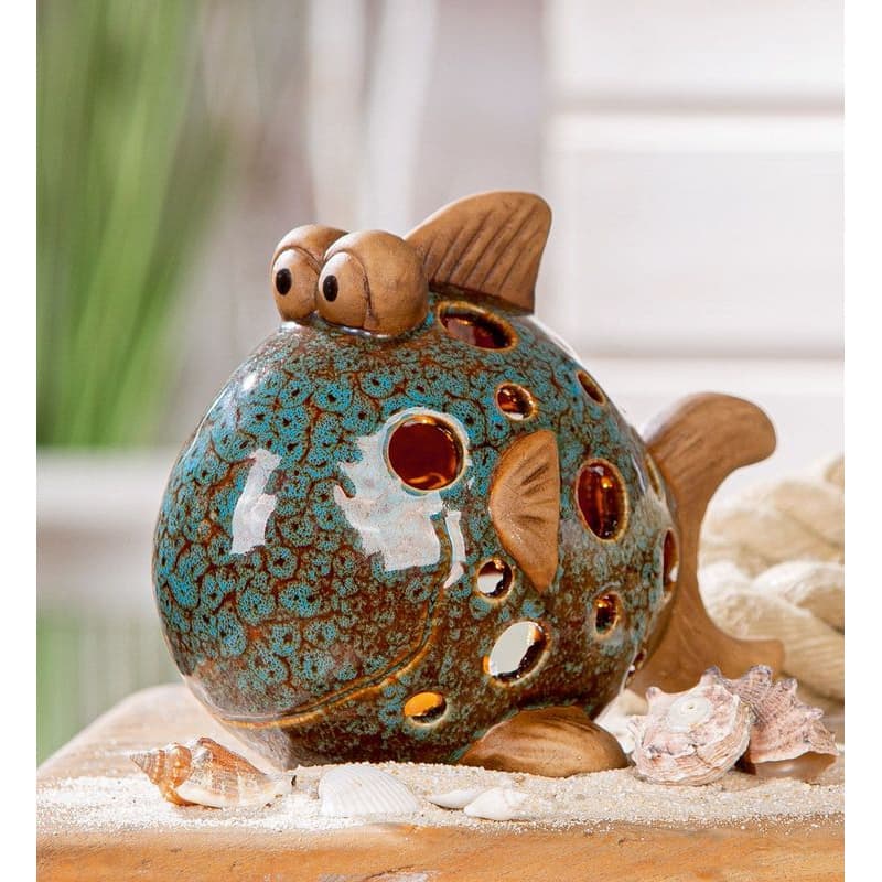 Porcelánový svietnik na čajovú sviečku - Ryba "Nordstrand"