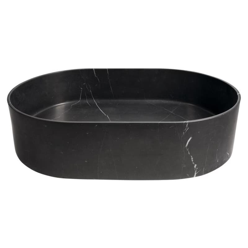 SAPHO SAPHO - BLOK kamenné umyvadlo na dosku, 55x37cm, černá mat Marquin 2401-51 3