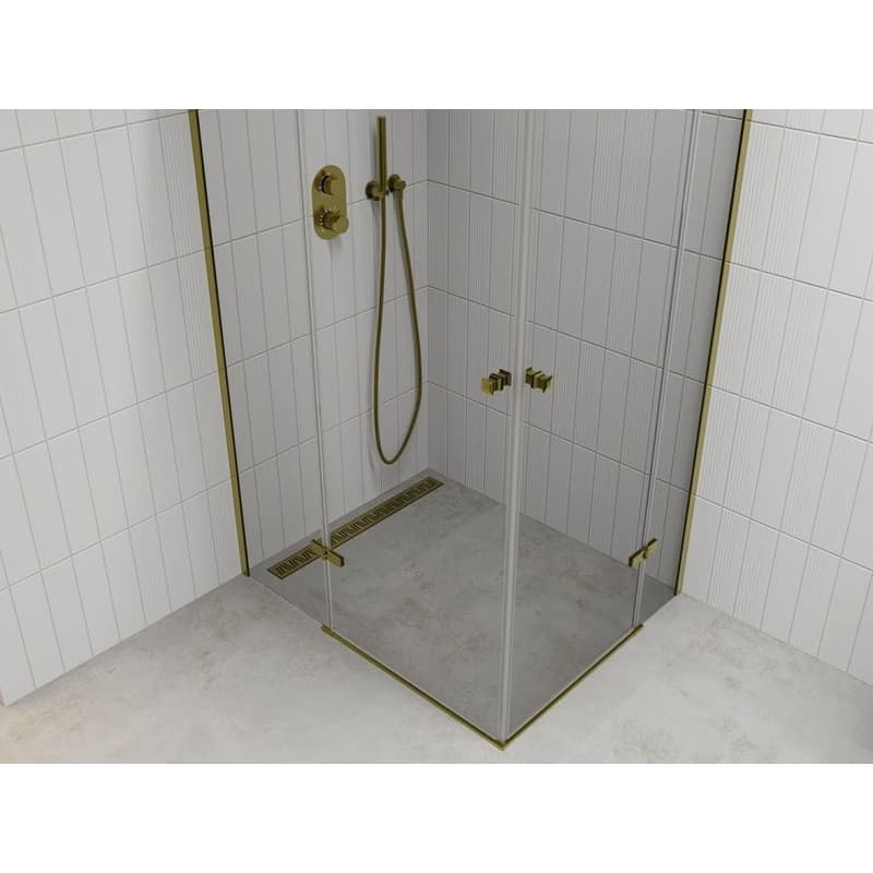 MEXEN/S - Roma Duo sprchovací kút 80 x 70, transparent, zlatá 854-080-070-50-00-02 4