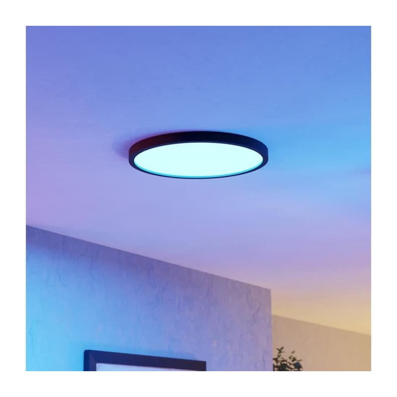 Eglo 901725 - LED RGBW stmievateľné kúpeľňové stropné svietidlo FUEVA-Z LED/17,5W/230V 38,9cm IP44 čierne 901725