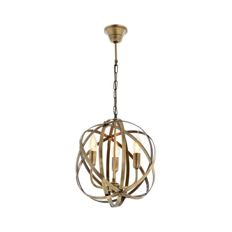 Luster na reťazi IRONBALL 3xE27/40W/230V zlatý 683AVN1393 1