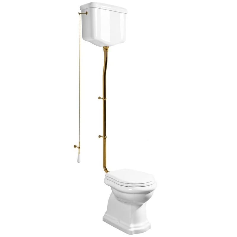 KERASAN - RETRO WC misa s nádržkou, spodný odpad, biela-bronz WCSET17-RETRO-SO