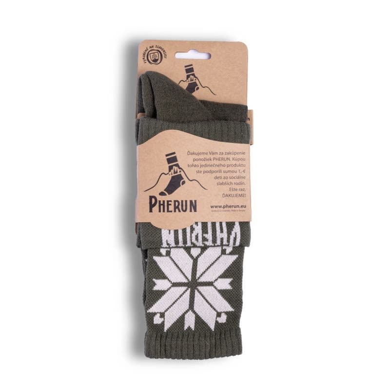 Turistické ponožky PHERUN Forest Green Retro 35-38 2