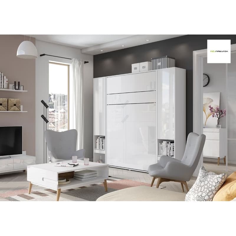 Dig-net nábytok Sklápacia posteľ Lenart BED CONCEPT BC-01 biela | 140 x 200 cm 3