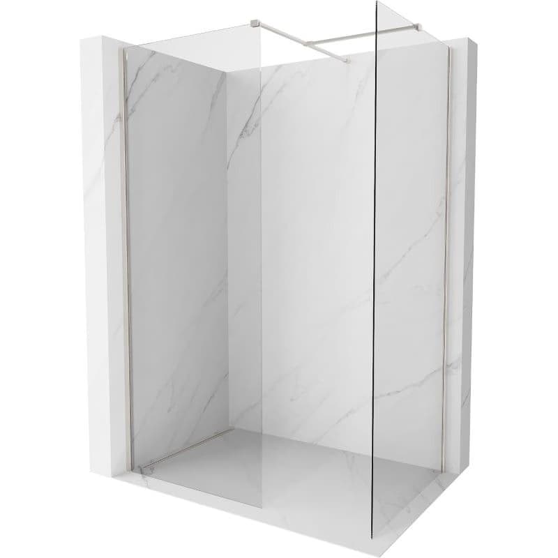 MEXEN/S - Kyoto-X Sprchová zástena WALK-IN 110 x 110, transparent 10 mm, nikel kartáčovaný 800-110-202-97-00-110-X