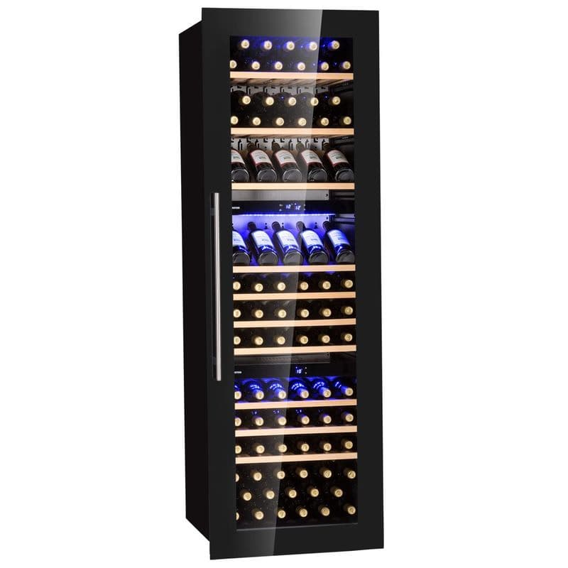 Klarstein Vinsider 89 Trio, vstavaná vinotéka, 5-18°C, dotykový ovládací panel, drevené police