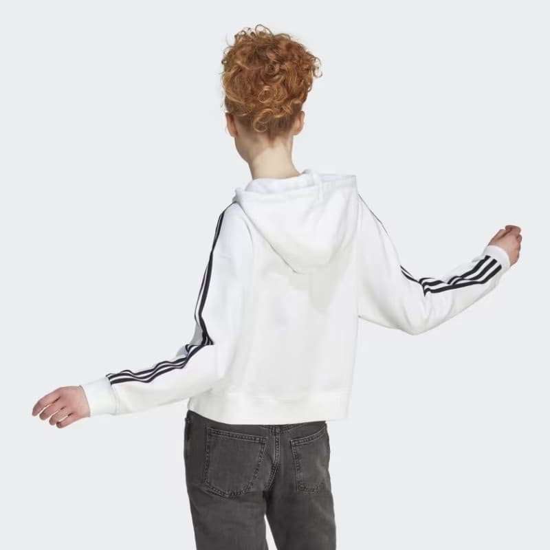 Dámska mikina so zipsom ADIDAS W 3S FT FZ S HD WHITE BLACK-100 WHITE BLACK 4