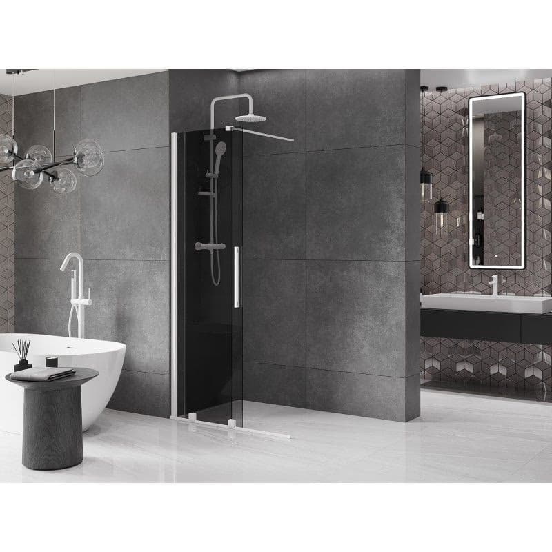 MEXEN/S - Velar Sprchová zástena posuvná Walk-in 70 x 200, grafit 8 mm, biela 871-070-000-43-20 2