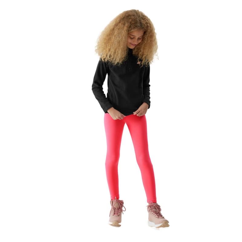 Dievčenská lyžiarska flisová mikina 4F JUNIOR FLEECE UNDERWEAR-JAW23UFLEF033-20S-DEEP BLACK 4