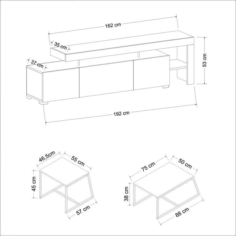 Living Room Furniture Set Beliz - White 3