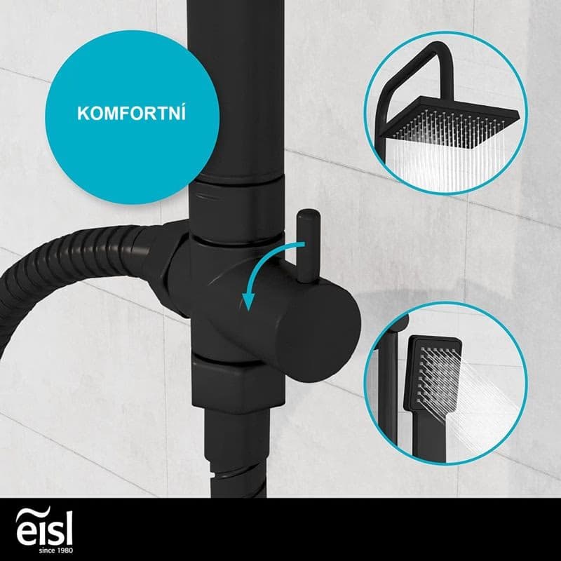 Eisl Eisl - Sprchový set bez batérie EASY ENERGY, čierna DX12004BL DX12004BL 3