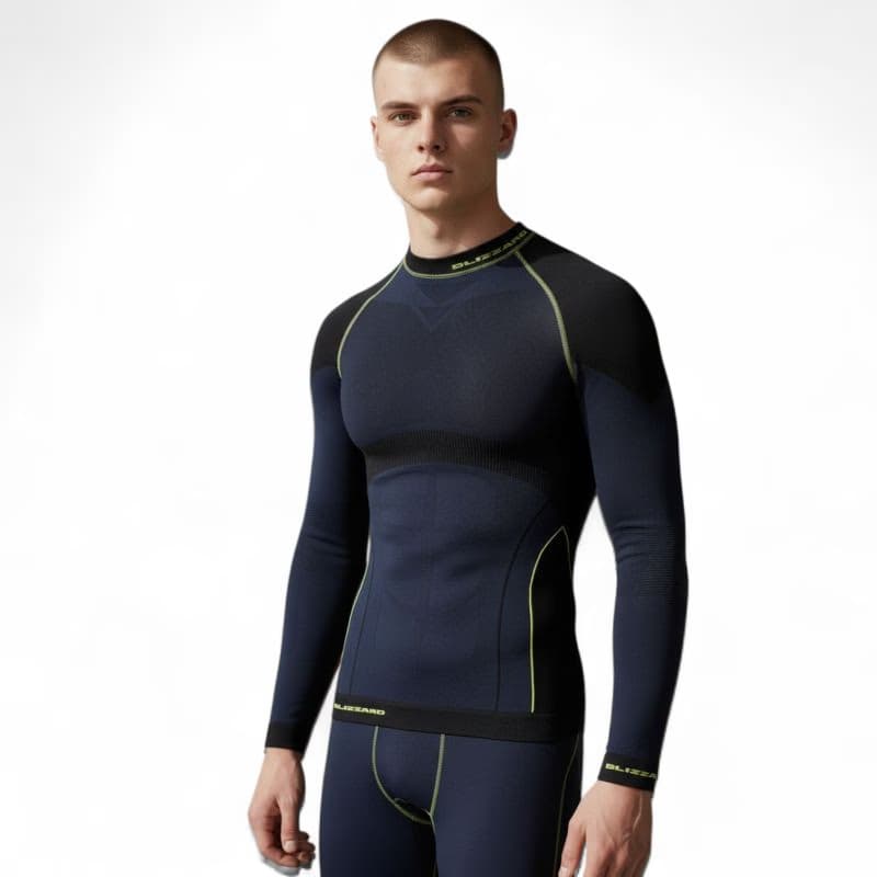 Pánske termo tričko s dlhým rukávom BLIZZARD SHORT CUT-Mens long sleeve, anthracite neon yellow 2