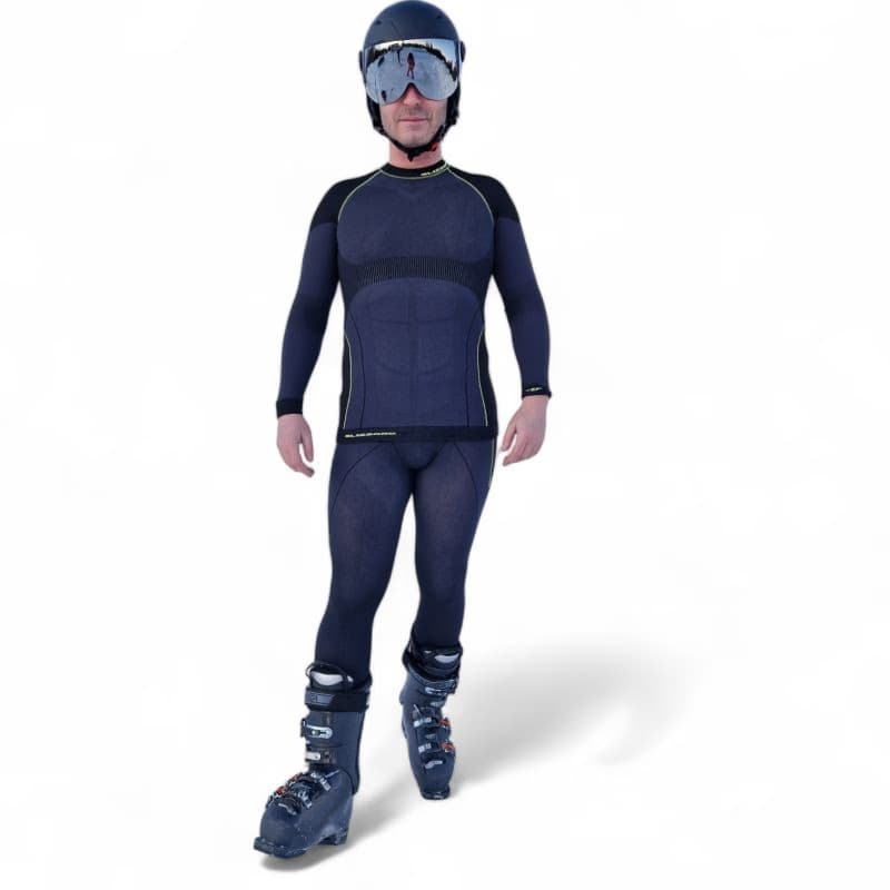 Pánske termo tričko s dlhým rukávom BLIZZARD SHORT CUT-Mens long sleeve, anthracite neon yellow 4