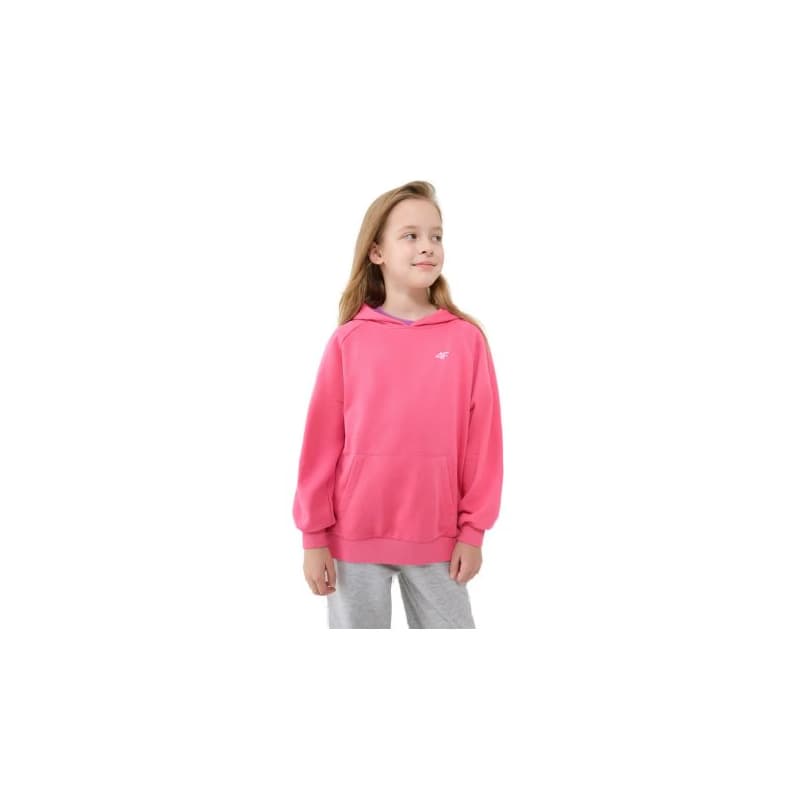 Dievčenská mikina s kapucňou 4F JUNIOR SWEATSHIRT F1478-54S-PINK