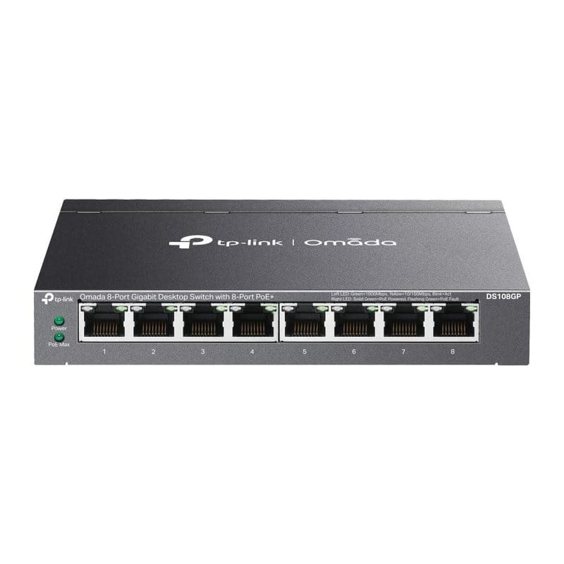 DS108GP TP-link Omada, 8G, 8 PoE+, switch 1