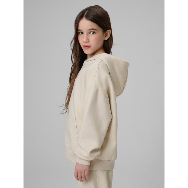 Dievčenská mikina s kapucňou 4F JUNIOR SWEATSHIRT F2270-83S-BEIGE 3