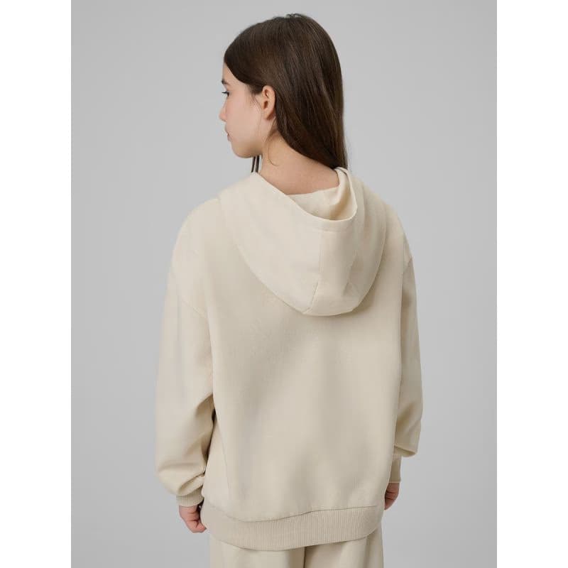 Dievčenská mikina s kapucňou 4F JUNIOR SWEATSHIRT F2270-83S-BEIGE 4