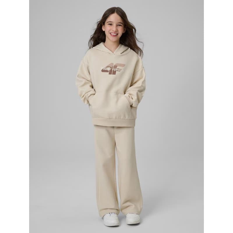 Dievčenská mikina s kapucňou 4F JUNIOR SWEATSHIRT F2270-83S-BEIGE 5