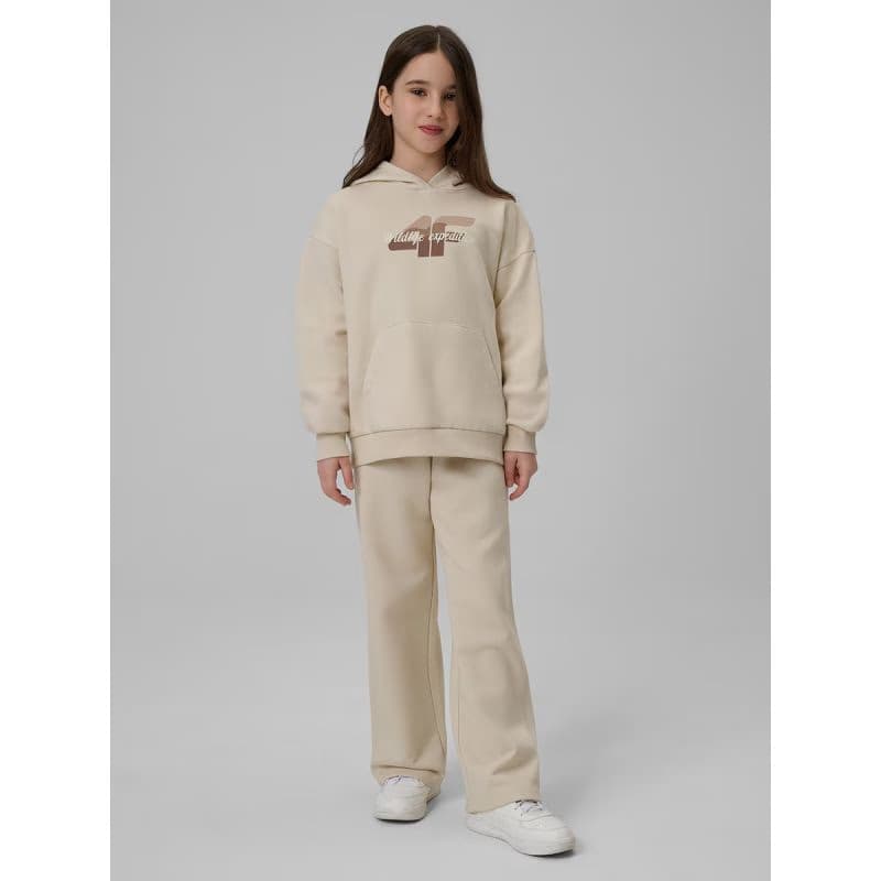 Dievčenská mikina s kapucňou 4F JUNIOR SWEATSHIRT F2270-83S-BEIGE 6