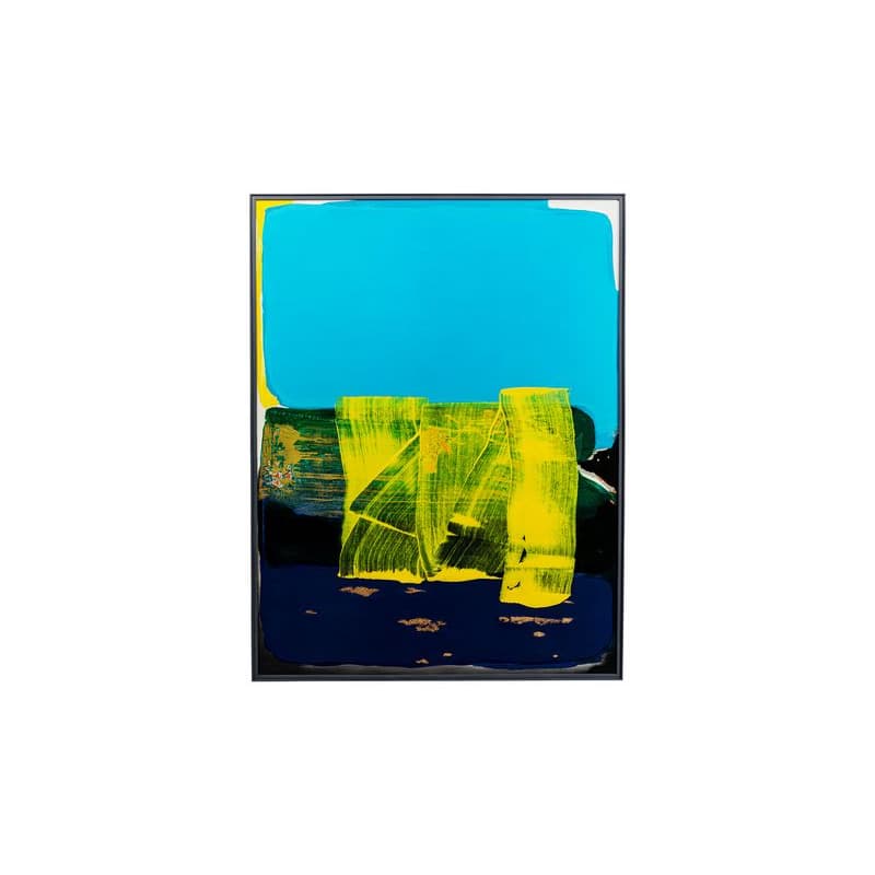 Abstract High Gloss Blue zarámovaný obraz 120x160 cm 1