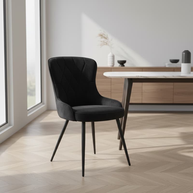 Signal Jedálenská stolička LOTUS VELVET | čierna 1