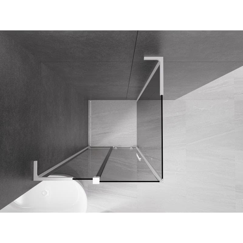 MEXEN/S - Velar L sprchovací kút, posuvné dvere 100 x 100, grafit, biela 871-100-100-43-20 6