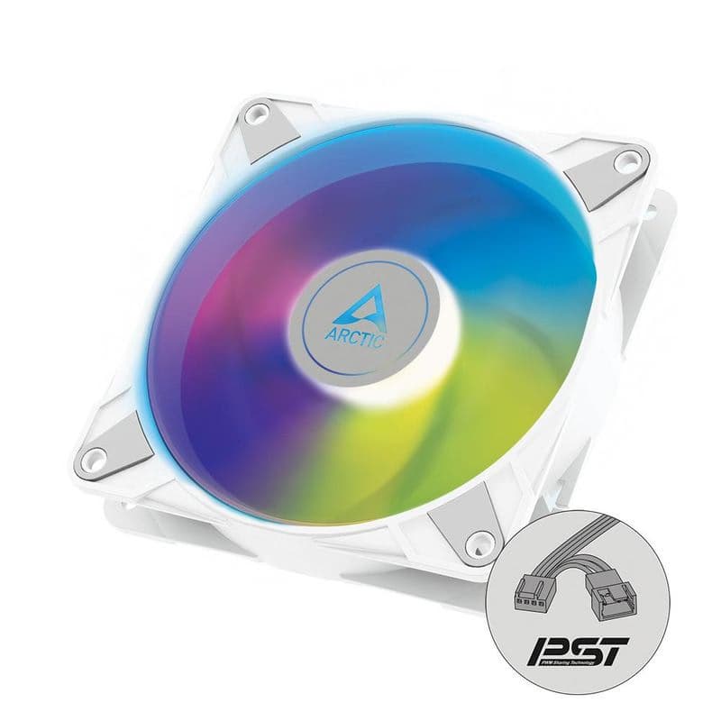 ARCTIC P12 PWM PST A-RGB (White) 0dB – 120mm Pressure optimized case fan 1