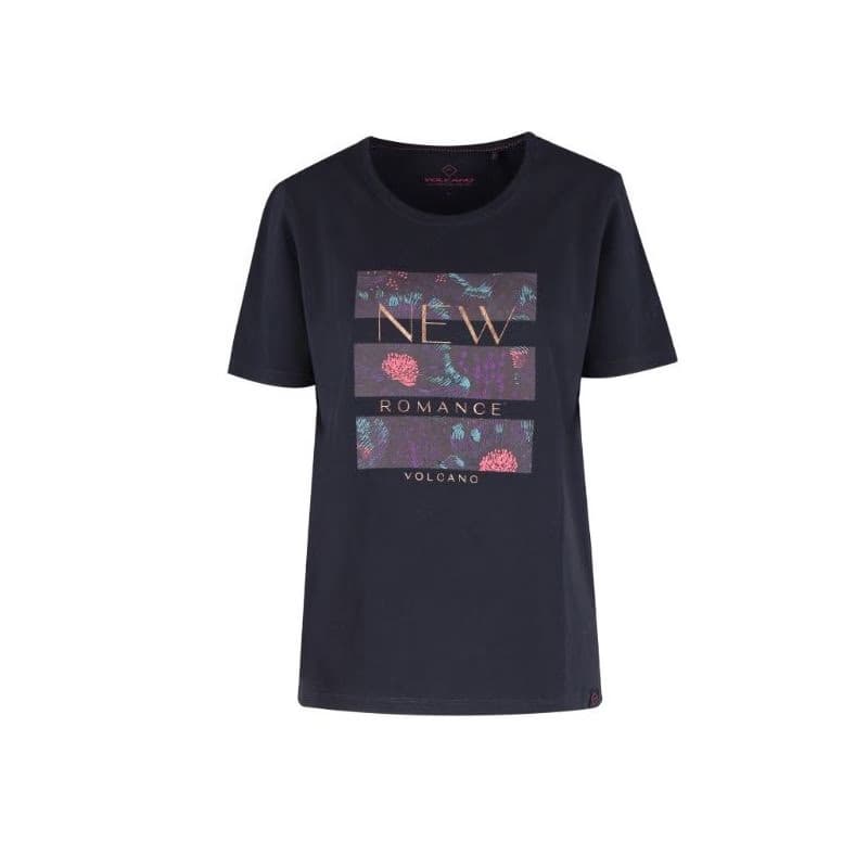 Dámske tričko s krátkym rukávom VOLCANO ROMANCE-600-NAVY 4