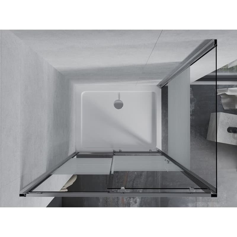 MEXEN/S - Apia Sprchovací kút 140x100, transparent / dekor, chróm + vanička so sifónom 840-140-100-01-20-4010 6