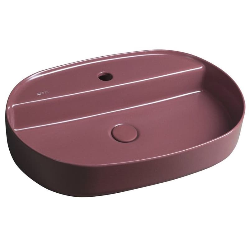 ISVEA - INFINITY OVAL keramické umývadlo na dosku, 60x40cm, matná Maroon Red 10NF65060-2R