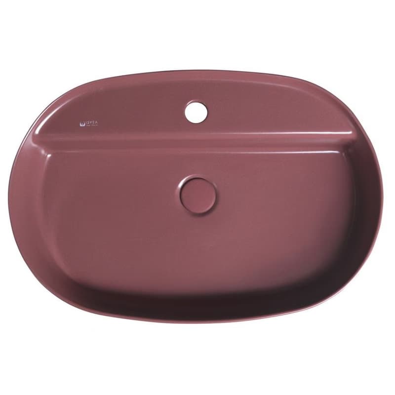 ISVEA - INFINITY OVAL keramické umývadlo na dosku, 60x40cm, matná Maroon Red 10NF65060-2R 3