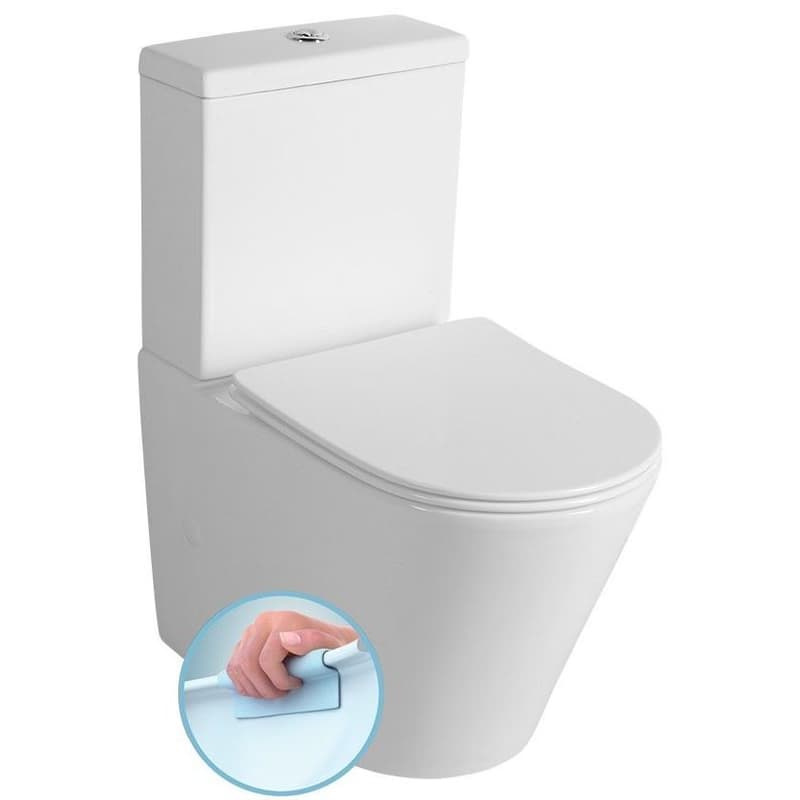 SAPHO - PACO WC kombi, Rimless, spodný/zadný odpad, bílá PC1012WR 1