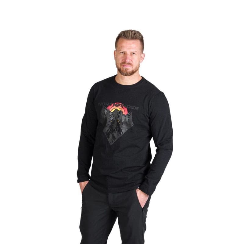 Pánske turistické tričko s dlhým rukávom NORTHFINDER CLAIR-269black 2