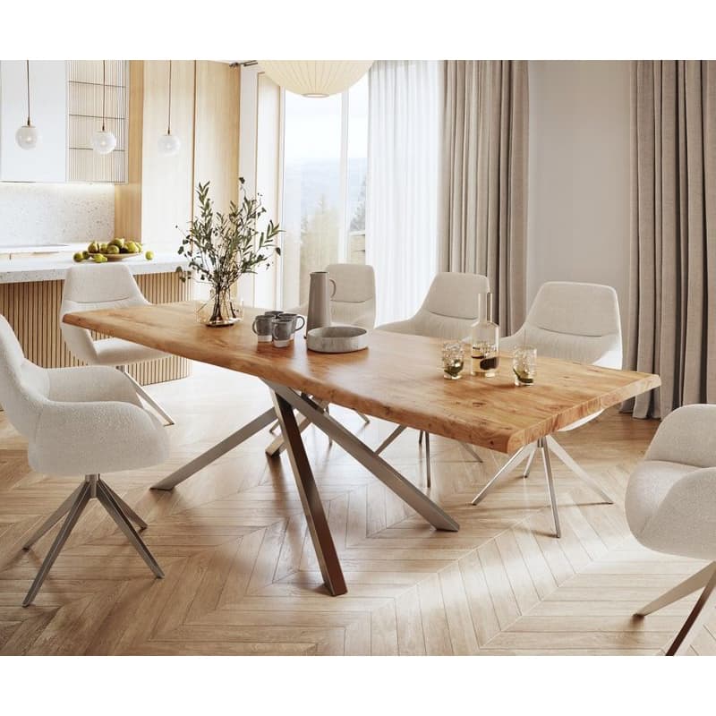 Jedálenský stôl Edge 280x100 XL akácia prírodná krížová podstava
