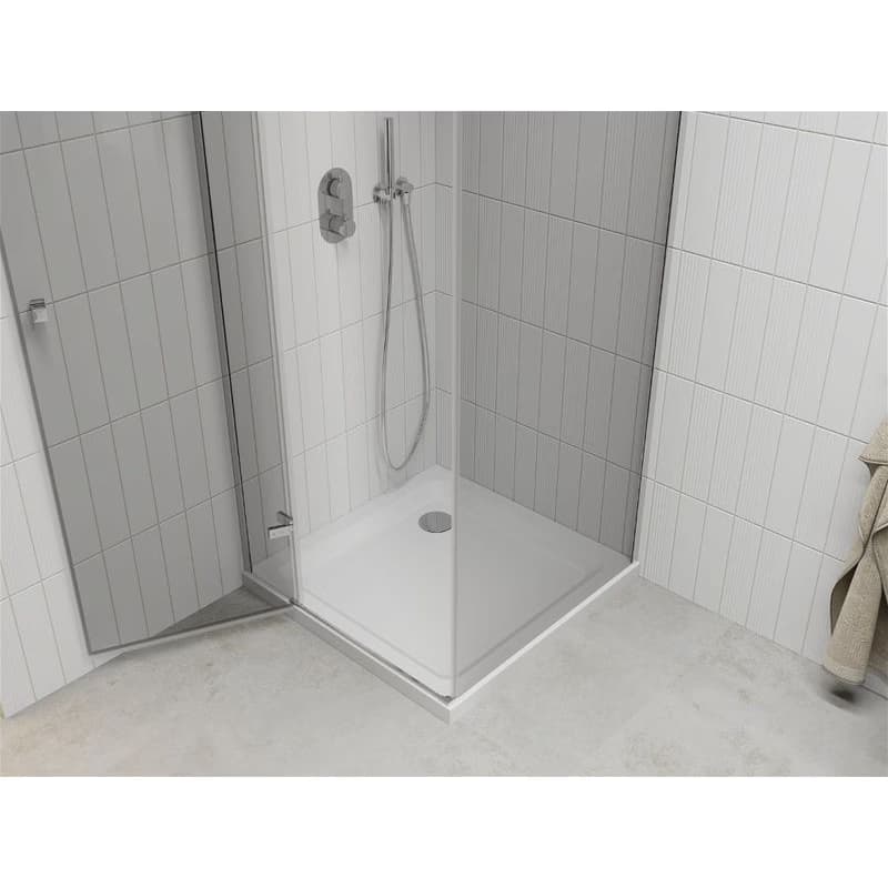 MEXEN/S - Roma sprchovací kút 70x90, kyvný, číre sklo, chróm + vanička 854-070-090-01-00-4010 5