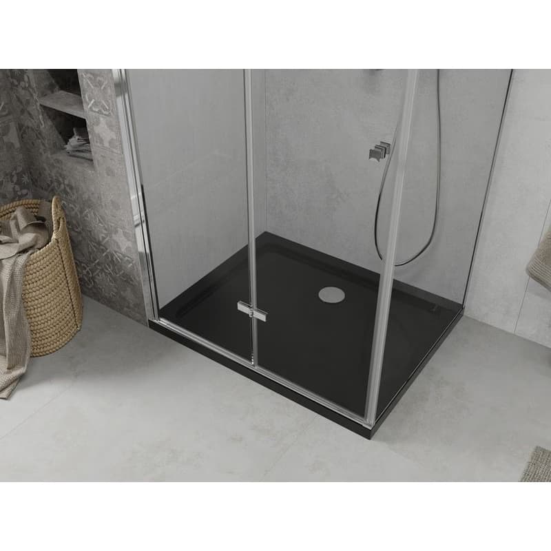 MEXEN/S - Lima sprchovací kút 80x120, transparent, chróm + čierna vanička so sifónom 856-080-120-01-00-4070 5