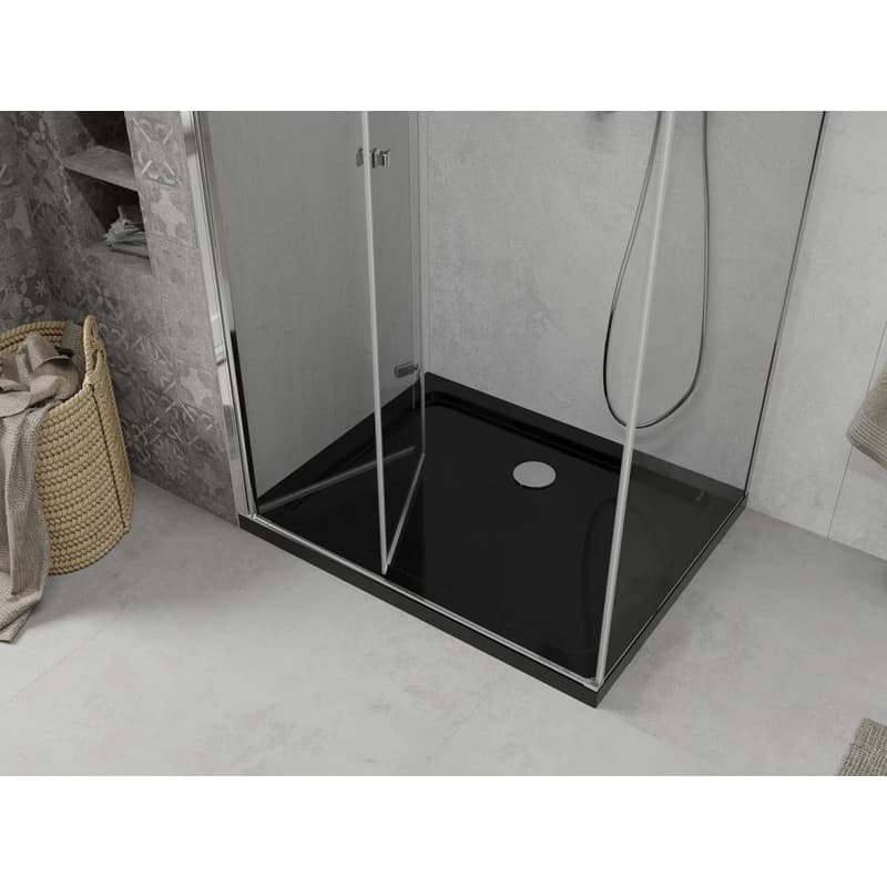 MEXEN/S - Lima sprchovací kút 80x120, transparent, chróm + čierna vanička so sifónom 856-080-120-01-00-4070 6