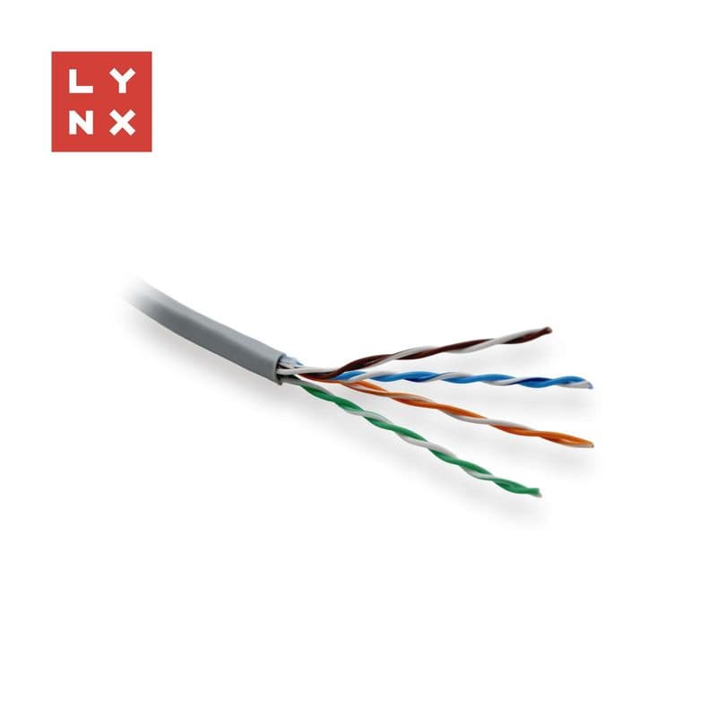 LYNX UTP kábel Cat5e, PVC (Eca), celomedený, vnútorný, šedý, box 305m