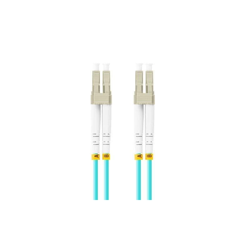 LANBERG optický patch cord MM LC/UPC-LC/UPC duplex 1m LSZH OM3 50/125 priemer 3mm, farba cyan 4