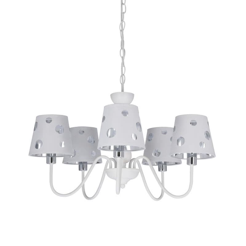 Biely luster závesná lampa 5xE14 Batley Ledea 6