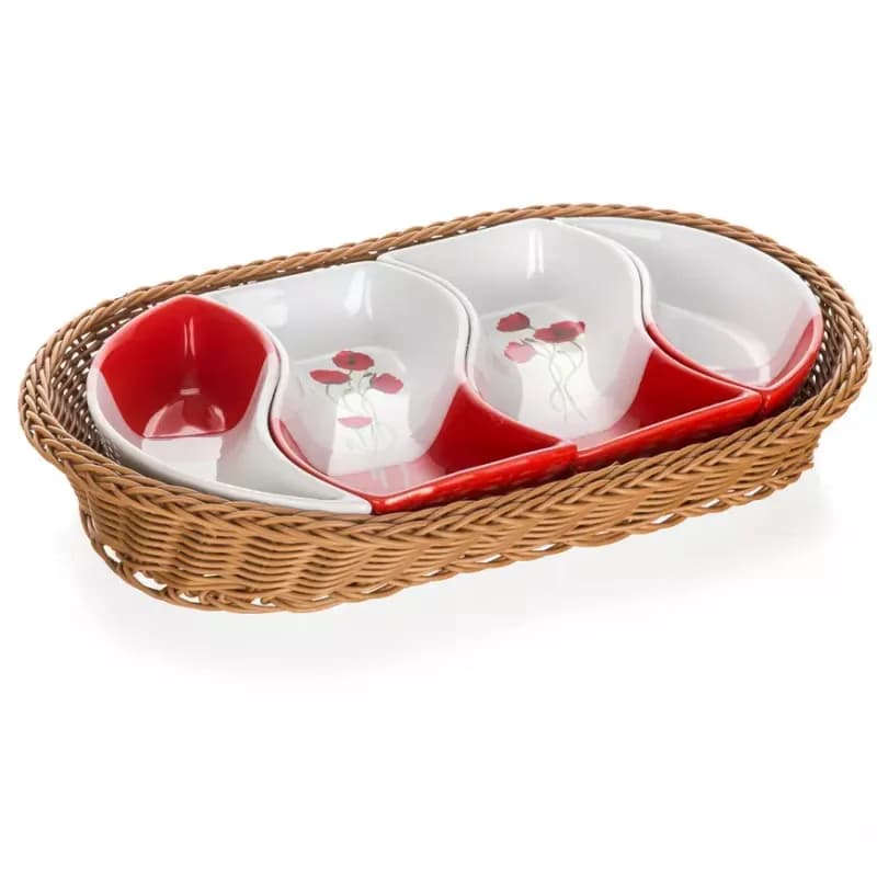 Misky v košíku 30,5 cm 4 dielna súprava Redpoppy 601559rp