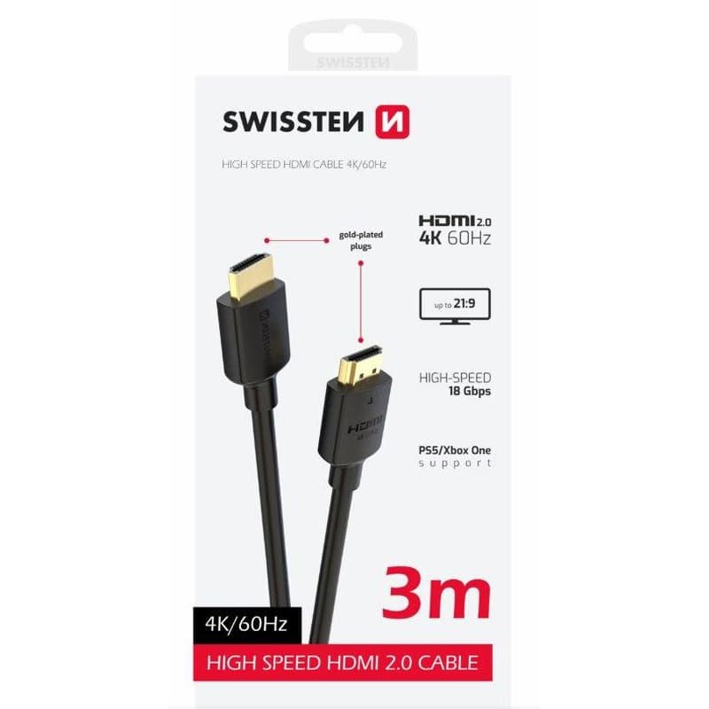 SWISSTEN KÁBEL HDMI NA HDMI 4K 60Hz 3,0 M PVC 1