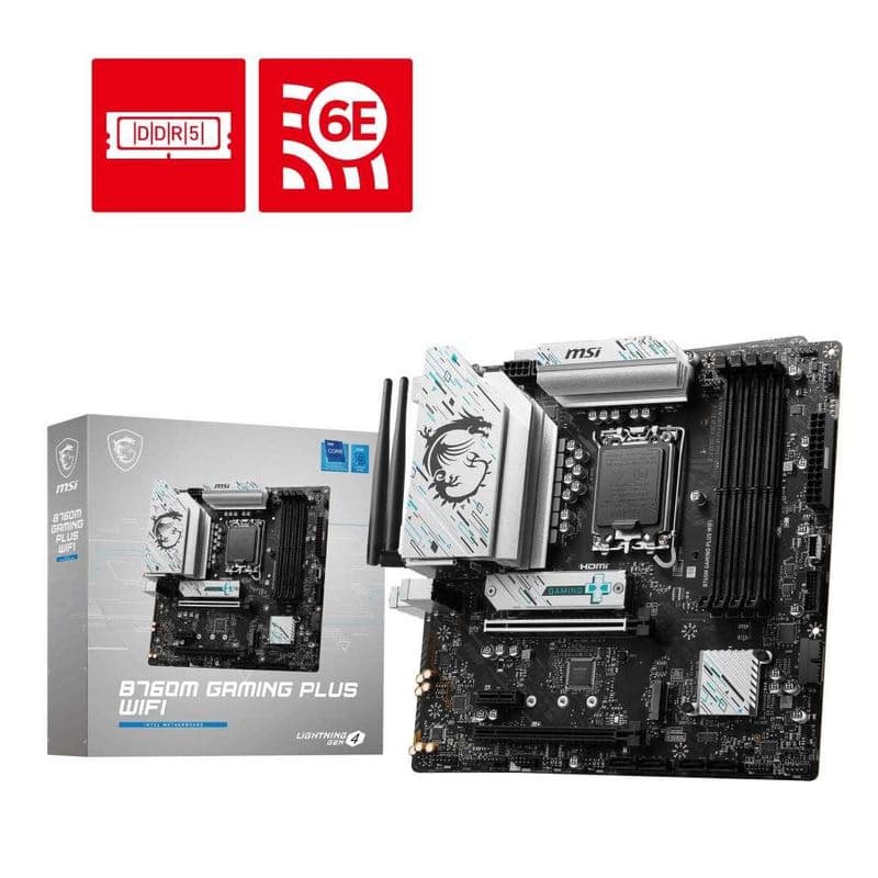 MSI MB Sc LGA1700 B760 GAMING PLUS WIFI, Intel B760, 4xDDR5, 2xDP, 2x HDMI, mATX 1