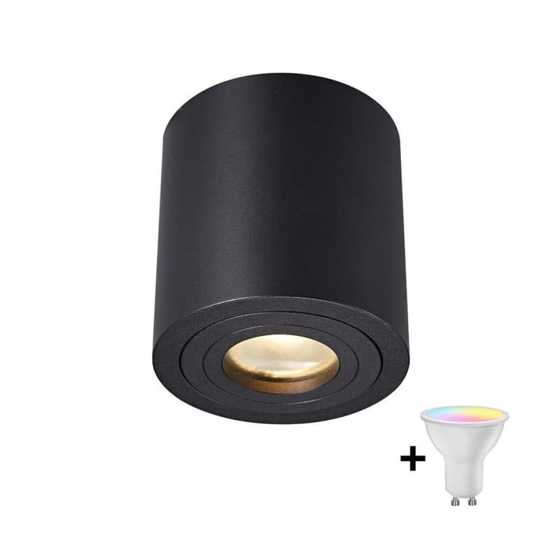 Zuma Line ACGU10-159-N - LED RGBW stmievateľné bodové svietidlo 1xGU10/4,8W/230V IP44 čierne + diaľkové ovládanie ZL0282+AI2382 1